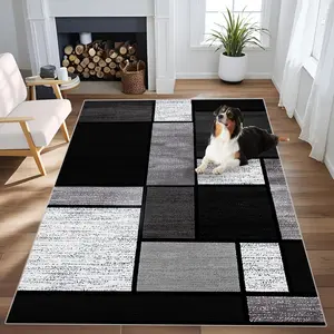 Modern Minimalist Style Area Rug, Geometric Graphic Rug, Geometric Pattern Rug, Non-slip Soft Floor Mat, Rectangle Home Decorative Carpet for Living Room Bedroom Kitchen Study Room