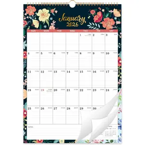 2026 Wall Calendar - 2026 Calendar, Jul. 2025 - Dec. 2026, 18 Month with Thick Paper,12" x 17", -Wire Binding,  for Planning, Additional Six-month Calendar - Floral