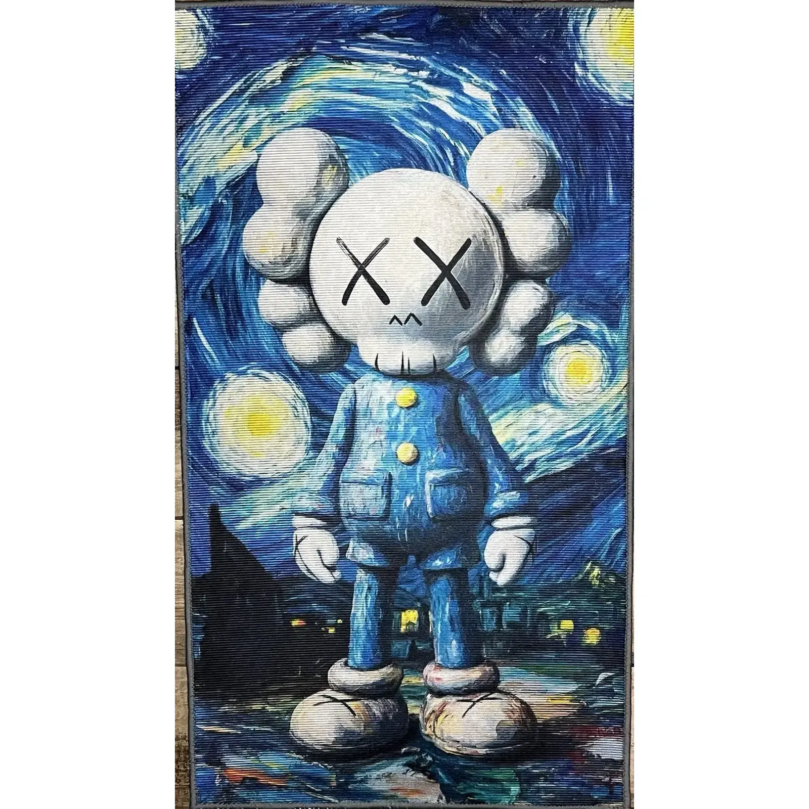 KAW Style Starry Night Art Rug / Tapestry - Pop Art Street Art Decor - Blue