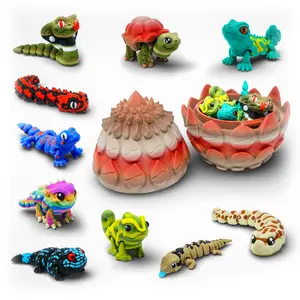 10 Articulated Mini Chibi Reptiles with Rustic Stone Egg Hatchery – Miniature Snake and Lizard Collection for Shelf Display, Terrarium Decor, Fantasy Creature Enthusiasts and Unique Gift Giving