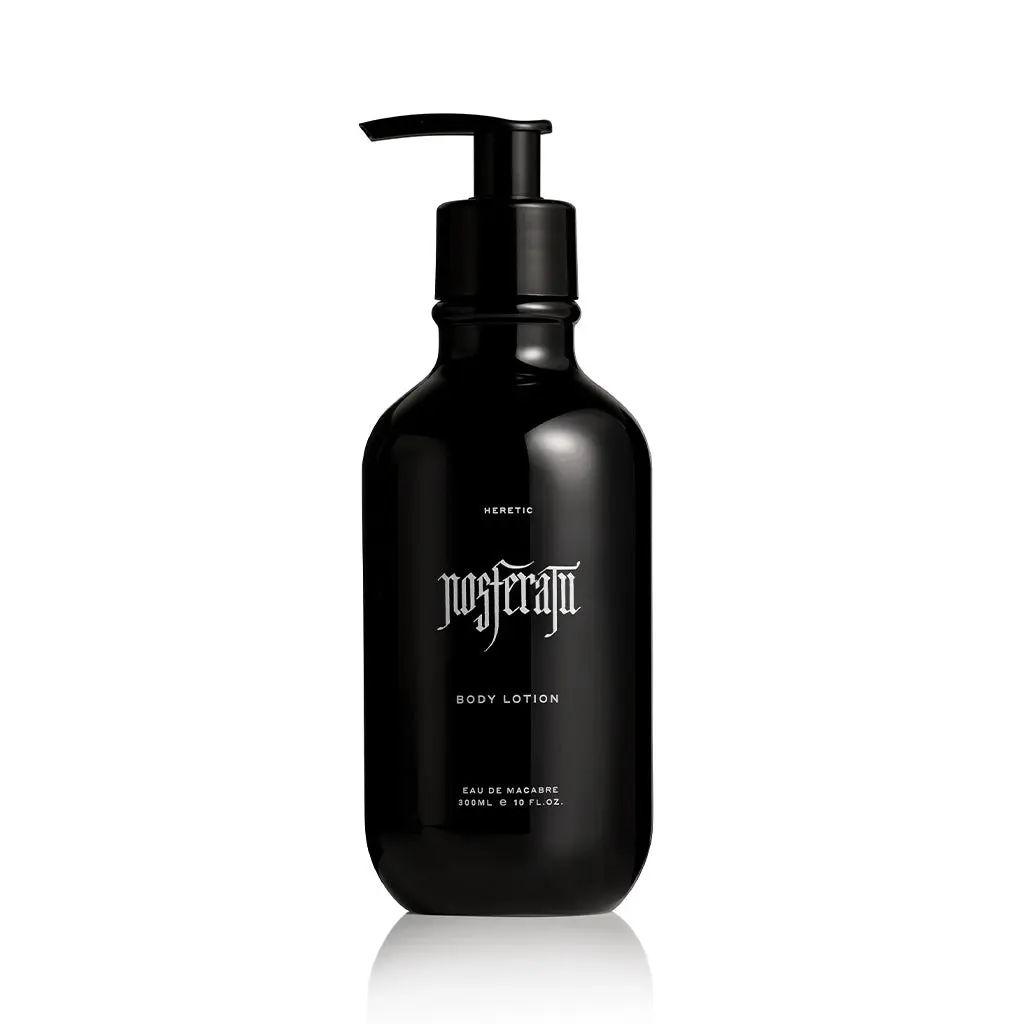 NOSFERATU BODY LOTION - POWERED BY VEGAN SPIDER SILK. FRAGRANCED WITH WILTED LILACS, VEGAN AMBERGRIS AND PETRICHOR.