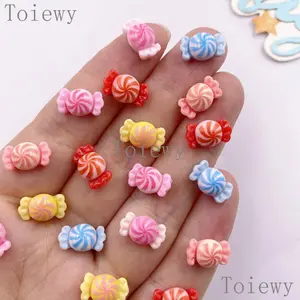 20pcs Mixed Resin Colorful Mini True Colored Candy Art Flat back Stone Appliques DIY Christmas Charms For Crafts Scrapbook Decor Crafts Accessories