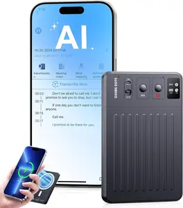 AI Voice Recorder, Digital Voice Recorder App Control, Transcribe & Summarize & Translation Empowered by ChatGPT, Wireless Charging, 121 Languages, 64GB Memory for Lecture, Meeting, Calls