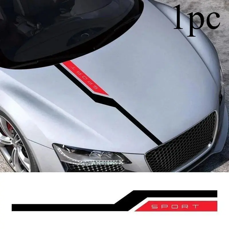 1PC 100cm Car Bonnet Decal Reflective Sticker Sport Letters Racing Styling Lines English Suitable for Audi BMW Decoration Universal Car Accessories Decal for Cars