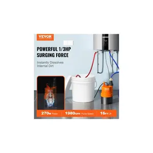 VEVOR Tankless Water Heater Flushing Kit, Includes Efficient Pump 5 Gallon Pail 2 Hoses Descaling Powder, Wrench and Adapter for Quick Install Easy to Start, Water Heater Flush Kit