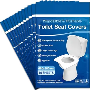 Toilet Seat Covers Disposable - 120 Pack XL Flushable Paper Toilet Seat Covers for Adults  Potty , Biodegradable Travel Essential Accessories for Public Restrooms Airplane Camping