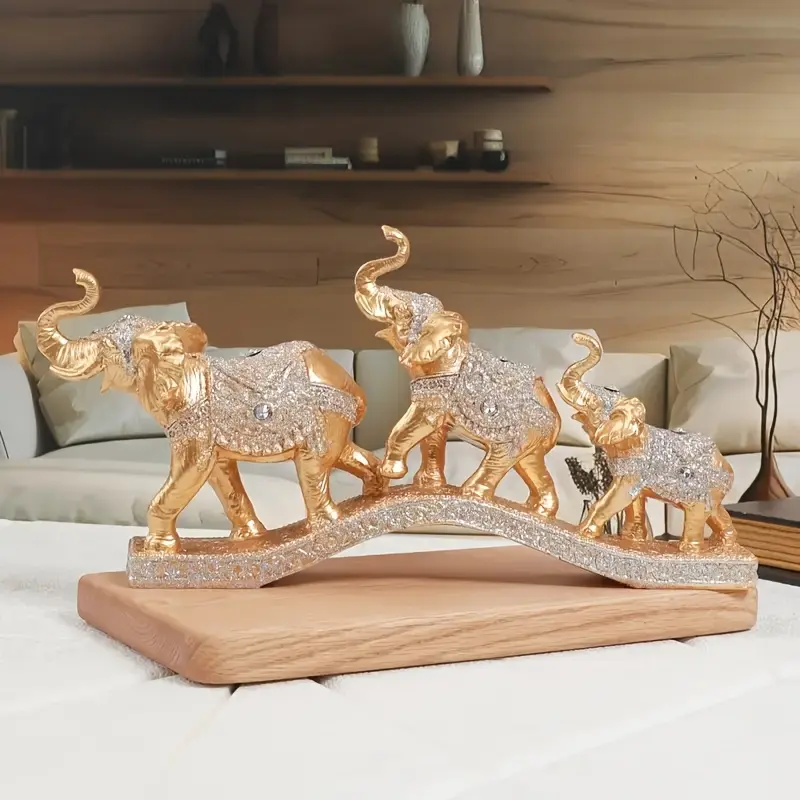 Resin Elephant Statue, Art Figurine, Decorative Figurine, Decorative Figures, Resin Animal Sculptures, Home Decor Ornaments for Living Room TV Cabinet, Sculpture Desk Decor, Ideal Holiday Gift, Christmas Halloween Decoration