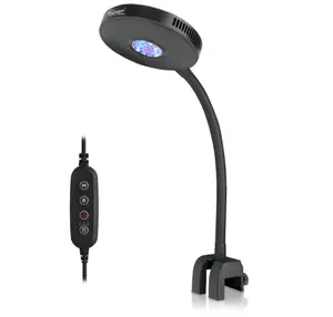 hygger 32W Aquarium LED Reef Light,Fan Cooling Clip-on Marine Fish Light with 6H 10H 12H Timer,Dimmable COB LED for Small and Medium Marine Coral Fish Tanks