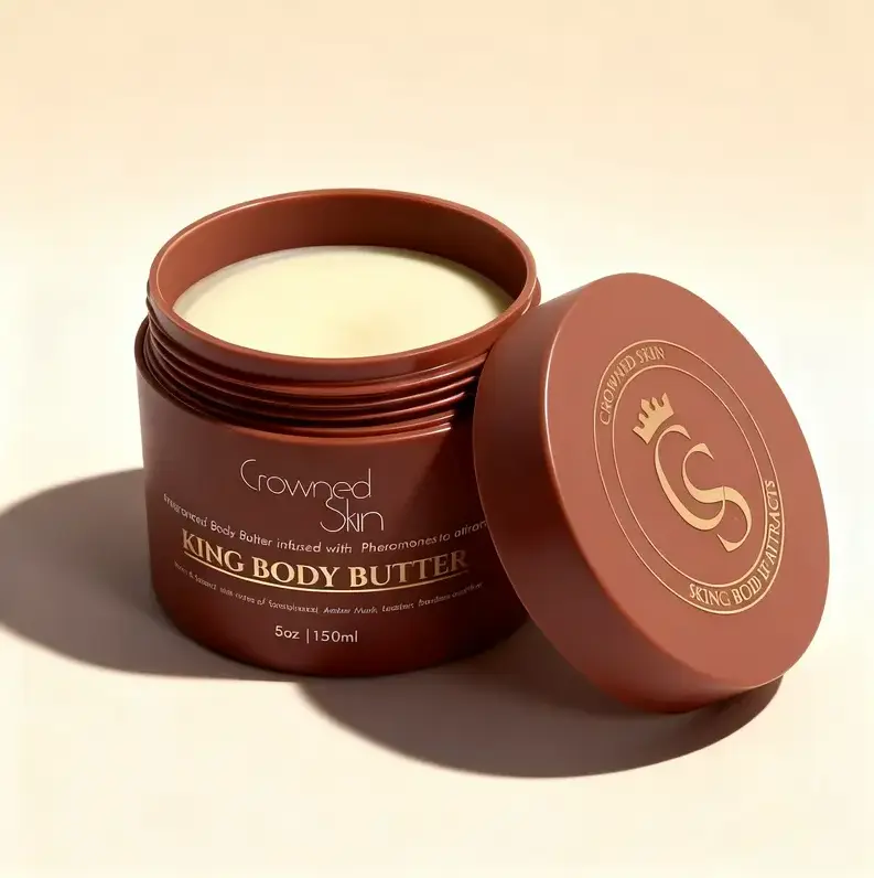 Crowned Skin King Cologne Body Butter -Warm & Sensual Scent, Sandalwood & LeatherOrganic Shea & Mango Butters, MoisturizingFormula,All-Day Fragrance