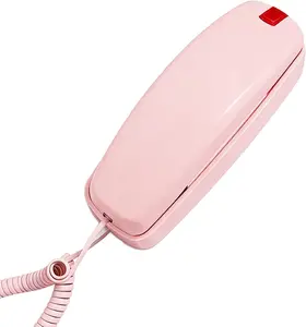 Landline Phones for Home, Corded Phone Requires No Power, Vintage Princess Phone Features Backlit Buttons, Works During Power Outages, Volume Control, Retro Wall Phone - Pink Telephone