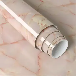Marble Pattern Self-adhesive Wallpaper, Waterproof & Removable Wall Trim, Decorative Wall Paper for Kitchen, Bathroom, Bedroom, Cabinet