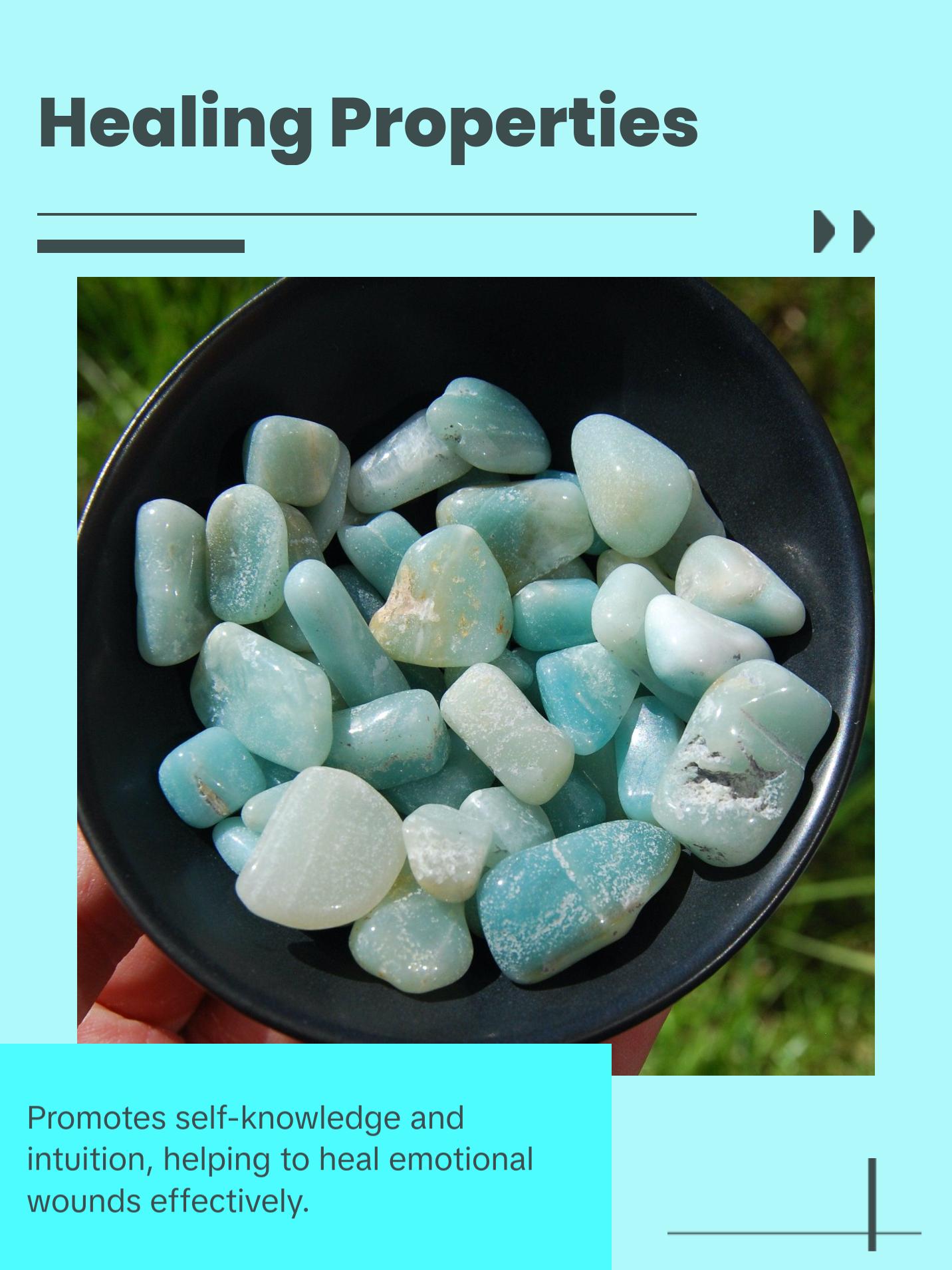 20pcs Amazonite Crystal Tumbled Stones, Small Crystal Set