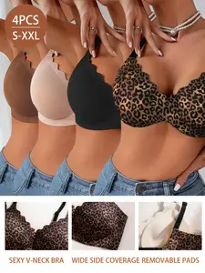 Women's Seamless Wireless Bra Set, High Elastic Breathable Comfort Smooth, Adjustable Straps, Three-Row Buckle Closure, Soft Support, Chic Elegant Underwear