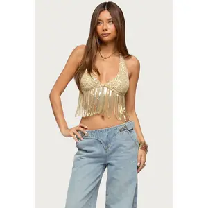 Azura Sequin Fringe Bra Top