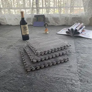 12-Piece Thickened Patchwork Rug Set, 30x30cm Interlocking Plush Carpet Tiles, Soft Fluffy EVA Foam Mats, Non-Slip & Washable Floor Mats for Bedroom, Kids Room, Living Room, Home Decor Rugs, Soft Area Rug