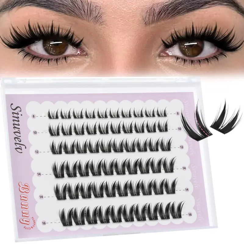 8-16MM Bunny Lash Clusters Manga Wispy Cluster Eyelash Extensions Anime Fairy Individual Lashes Cluster with Spikes Wet Look Lash Extensions by TikTok Shop