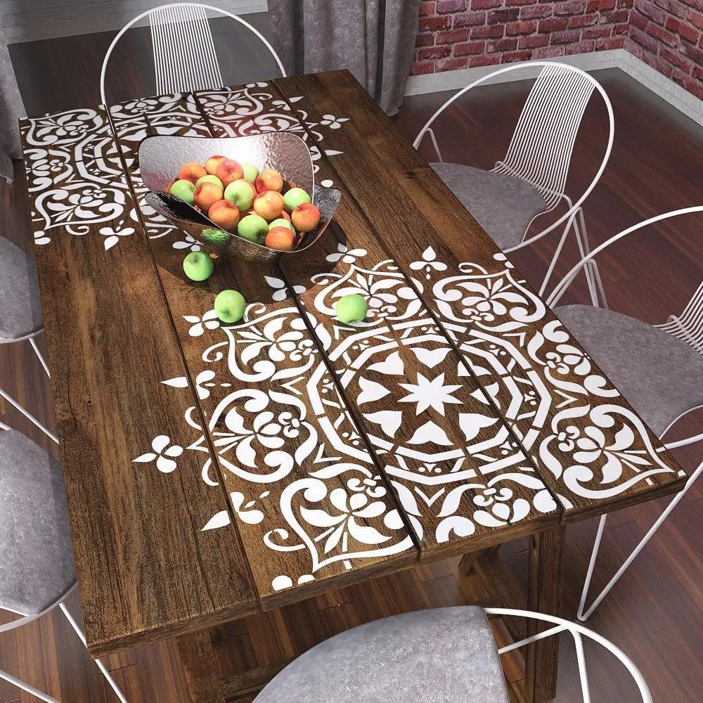 Mandala Style Stencil - Floral Motive Wall Stencil - Original And ...
