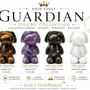 MASTER COLLECTION TITLE Noir Vault: Guardian Figure Collection 4 Sculpted Forms • Collector Carvings • Statement Display Pieces crystals for original crystal Home energy protection healing stones