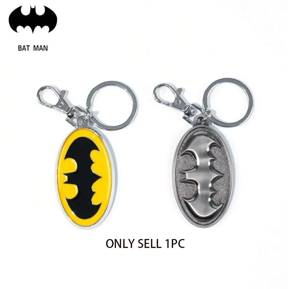 1PC WB Officially Licensed Iconic Batman Logo Colored Pewter Keychain Stylish Key Ring Collectible Key Chains for Men and Women Premium Keychain Accessories Birthdays Gift for Family Keychain Surprise Collectibles Keychain Decor