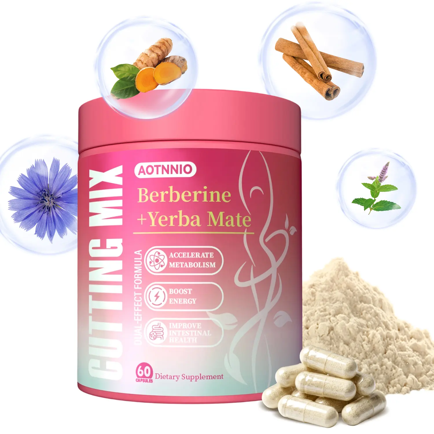 Berberine, Chromium, 5-HTP, Summervibes - cutting Capsules Yerba Mate & Magnesium