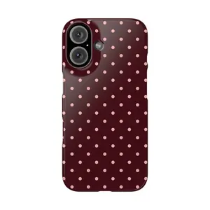 Collection Polka Dots | Brown, Black, and Burgundy Polka Dot Phone Case for Samsung Galaxy Protective 24 25 Ultra 5G iPhone 17 ProMax Air 16 Plus 15 Pro Max 14 13 12 11 – check our available sizes - beautiful gift Personalized Shockproof Protector Cover