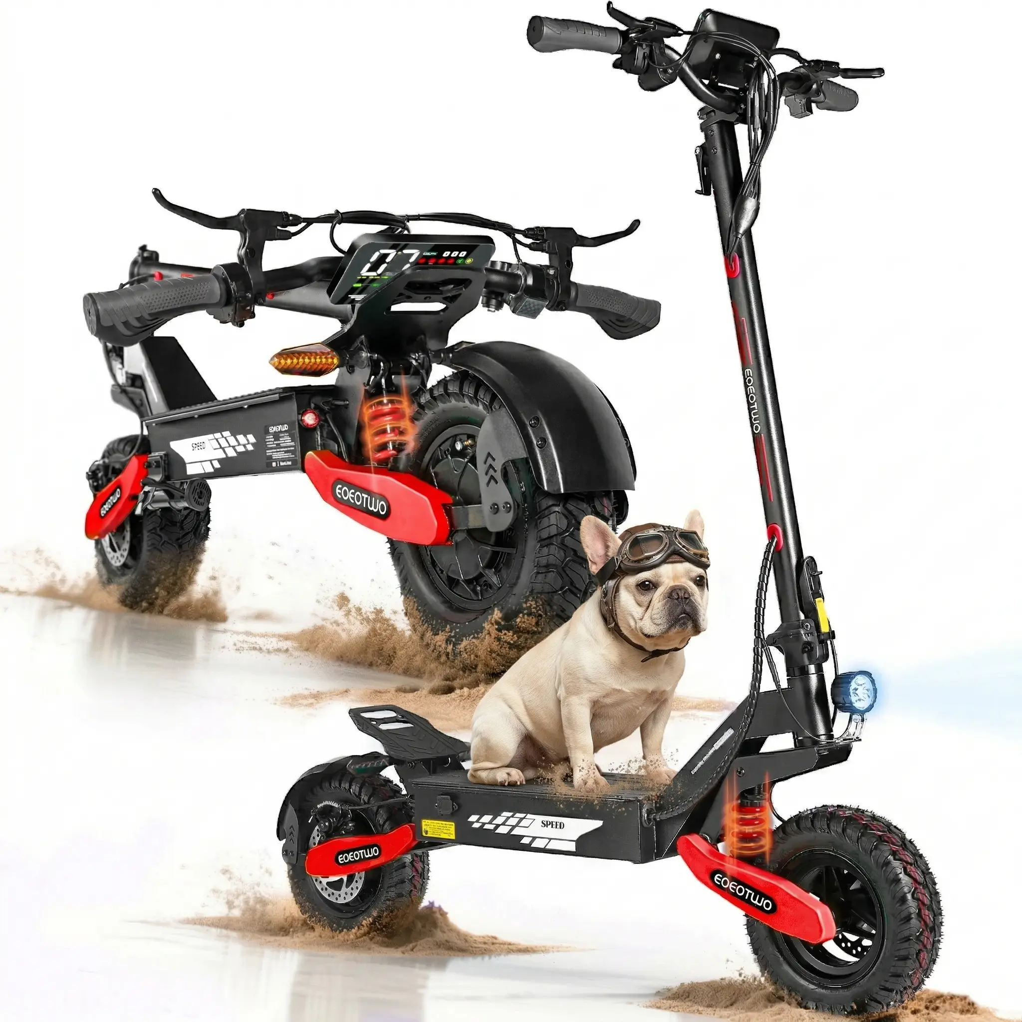 EOEOTWO GT06 Adult electric scooter 1200w electric scooter foldable 11 "off-road scooter with long-distance fast adult scooter 28 miles per hour, 20/40 miles range, dual braking system, front and rear shock absorbers, and turn signal scooter