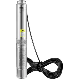 【Father's Day】VEVOR Deep Well Submersible Pump, 1HP 230V/60Hz, 37gpm Flow 207ft Head, with 33ft Electric Cord, 4\" Stainless Steel Water Pump for Industrial, Irrigation&Home Use, IP68 Waterproof Grade