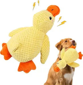 Dog Calming Duck Plush Toy 2026 Edition | Soft Squeaker Interactive Chew Toy for Aggressive Chewers, Puppies & Senior Dogs Stress Relief Indoor Play & Boredom Relief (Yellow)