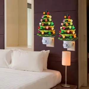 Christmas tree night light, Christmas tree bedside lamp, two-color, Christmas Decoration  resin tree