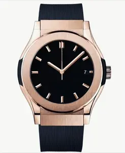 Men Automatic Mechanical Watch 904L Stainless Steel case Blue Black Leather Sapphire Rose Gold 42mm