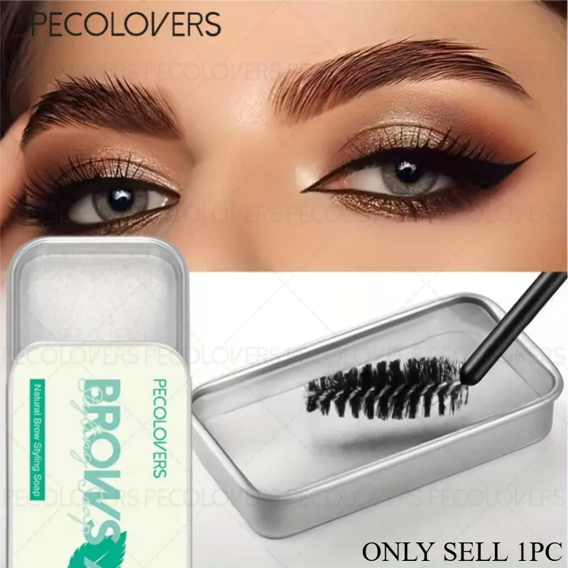 1pc Firm Hold 3D Fluffy Brow Soap, All-day Lifting Shaping Natural Voluminous Look, Fit For Various Eyebrow Shapes, Daily Commute Travel Party Use, Birthday Holiday Gift Eyebrow Makeup Cosmetic