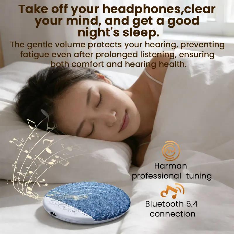 Ultra-Thin Bluetooth Pillow Speaker, Excellent Sound Quality, Ultra-thin At Only 1 cm, Features White Noise For Deep Sleep, Bluetooth 6.0, Perfect for Bedtime Music & Audiobooks, Headphone-Free Sleep Speaker, Compatible with Android & iOS