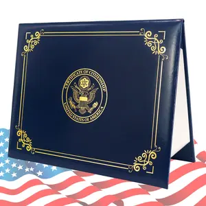 US Citizenship Certificate Holder 2026 Naturalization Padded Leatherette Cover with Golden Great Seal of The United States for American Gifts