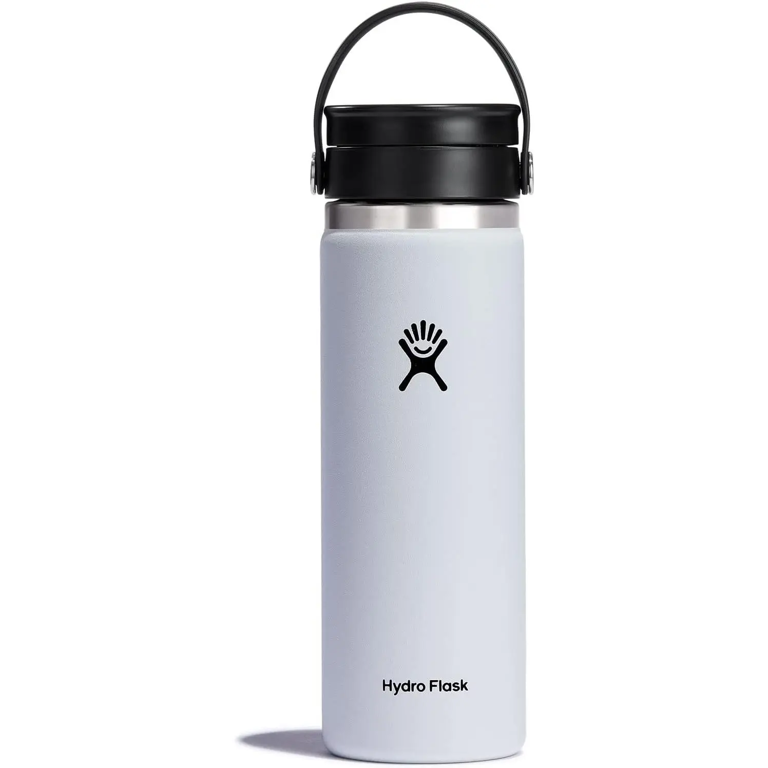 Hydro Flask Stainless Steel Wide Mouth Tumbler with Flex Sip Lid, Portable Leakproof Insulated Travel Water Bottle - 20 oz, White W20BCX110, Insulated Travel Tumbler
