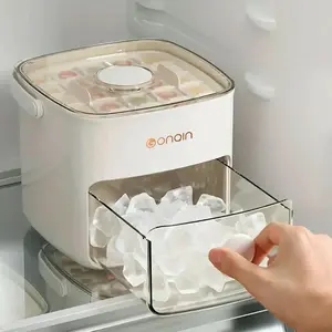 Extra-Large 48-Ice Cube Maker, Easy Glide Design, Double Layer, Food-Grade Plastic, Ideal for Whiskey & Cocktails, Essential Kitchen Tool, Ice Cubes Maker