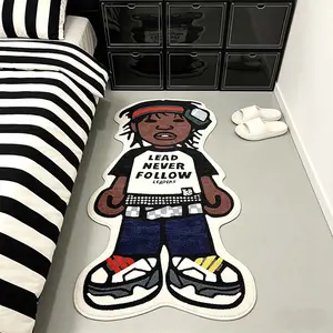 American Hip-Hop Irregular Carpet, Modern Abstract Rug, Home Decor Rug, Home Decorative Rug, Fashion Street Style Gaming Room Bedroom Mat, Soft Comfortable Plush Foot Pad for Living Room, Bedroom Rugs, Indoor Area Rugs