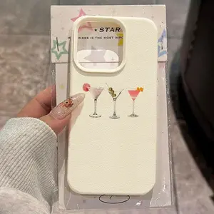 Phone Case - A Design Featuring Three Cocktails Elegantly Arranged, Suitable for Iphone 16 Pro Max Cases, As Well As Iphone 15 Pro Max/14/16 Plus/15/13 Pro/12/11. This Minimalist TPU Case Is Stylish, Shockproof, And Visually Appealing.