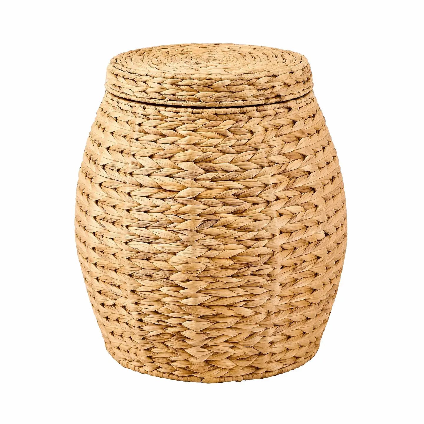 Boho Freestanding Laundry Hamper - Handwoven Wicker Storage Ottoman with Lid, Multipurpose Stool, Laundry Organizers and Storage Solution, Freestanding Laundry Hampers