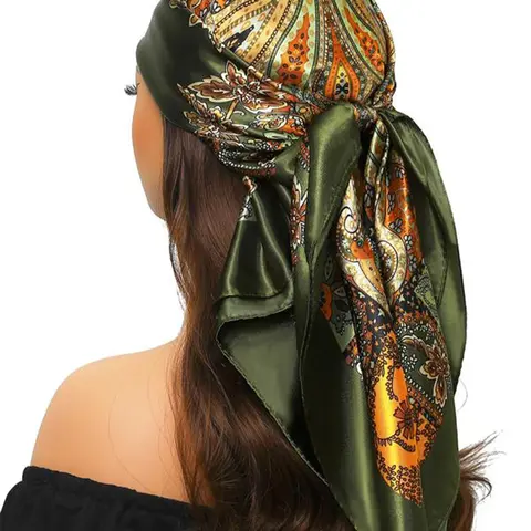 Women's Boho Style Paisley Print Square Scarf, Scarf Head Wrap, Vintage Trendy Bandana, Hair Accessories, Accessories, Versatile Accessory for Women & Girls, Vintage Print Head Scarves, Vintage Print Headscarves