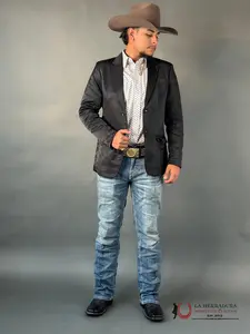 LAMASINI SMOOTH LISO BLACK BLAZER NUEVO- LAM492