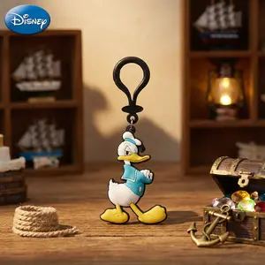 Disney Donald Keychain 1PC Official License Cute Animal Bag Clip Charms Anime Figure Collector Keyring Backpack Decor Durable PVC Soft Rubber Gift