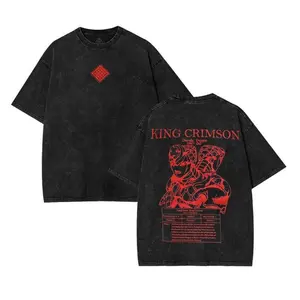 Vintage Washed Heavyweight Cotton Oversized Tee Jojos Bizarre Adventure Diavolo King Crimson Graphic Print Unisex Casual Streetwear Jojo Anime Merch Daily Everyday Tops t-shirt