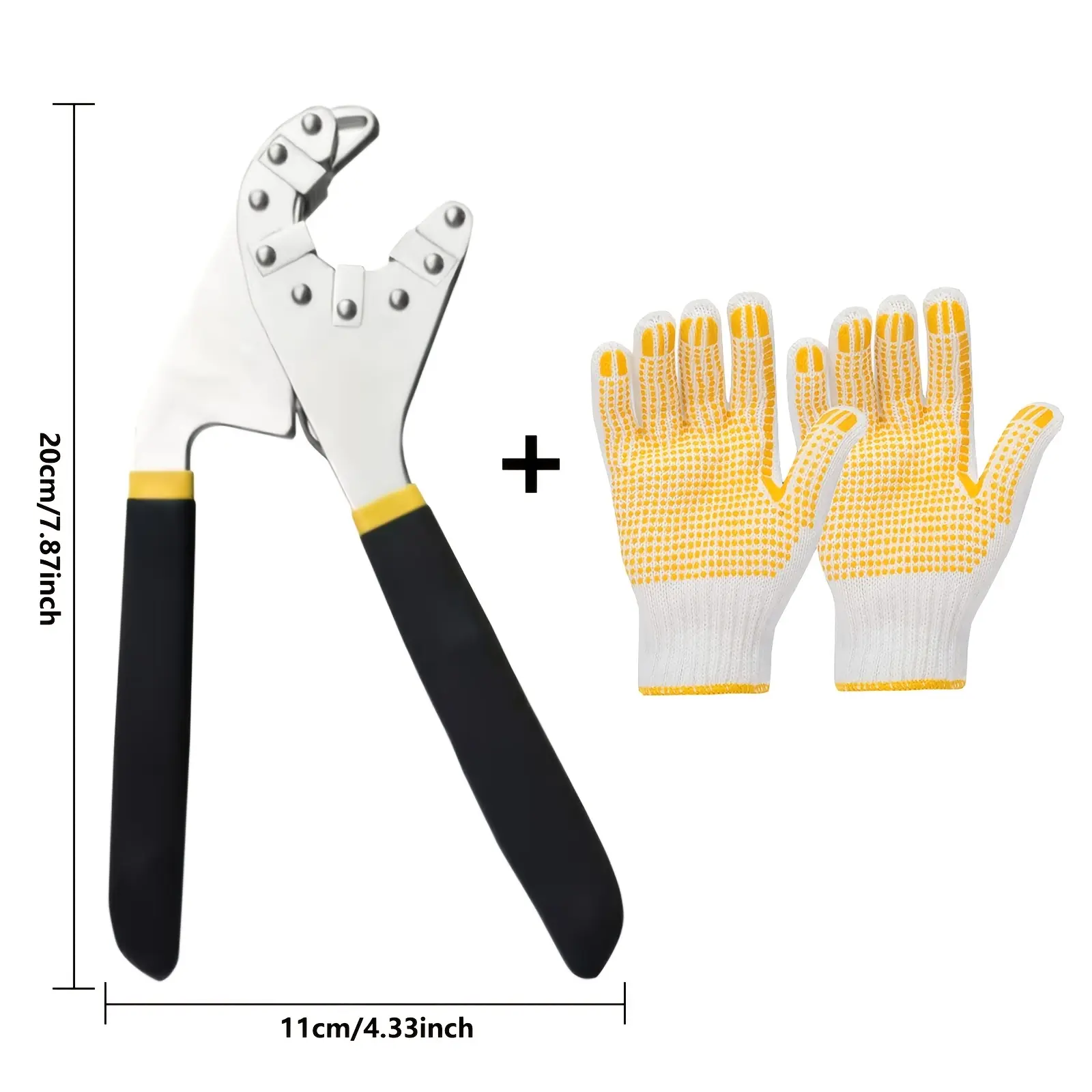 Multi-Purpose Open-End Adjustable Torque Hex Wrench with Gloves - Home Supplies Tool, Ergonomic Non-Slip Handle, Durable 1-Piece Solution for Mechanical & Bike Repairs, Professional Use, One-Piece