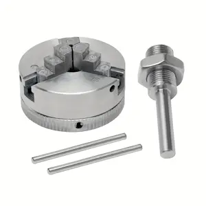 3-Jaw Lathe Chuck,4-Jaw Lathe Chuck, Mini Lathe Chuck with Connecting Rod and Short Sticks, Self Centering Wood Turning Chuck, Power Lathe Accessory