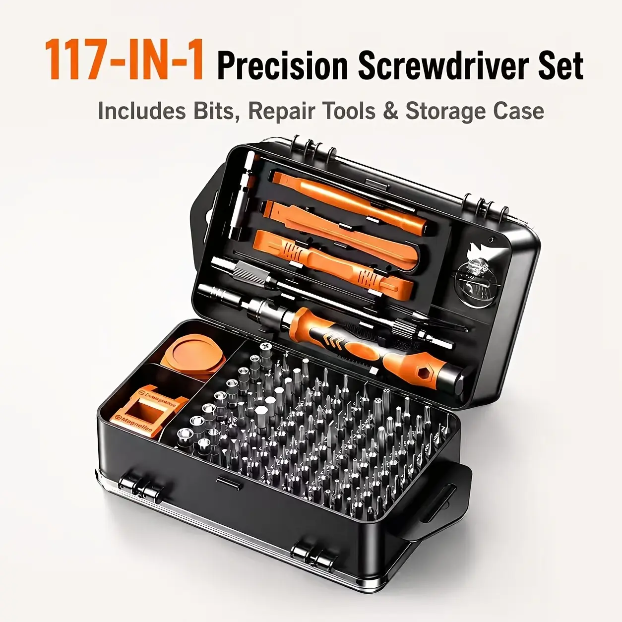117-in-1 Precision Magnetic Screwdriver Set, Car Body Repair Tool Kit with Torx-Triangle Multi Bits for Auto, Laptop Repair