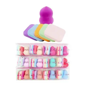 Makeup Applicator Sponge Squares And Puff - 6 Pcs Set