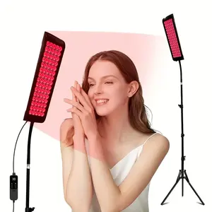 75 Leds Light Therapy Panel Lamp, 660nm Visible & 850nm Near Infrared Dual Wavelengths, Adjustable Stable Stand, Home Use
