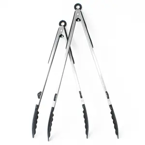 Silicone Tip Grill Tongs Set - 17" & 15"