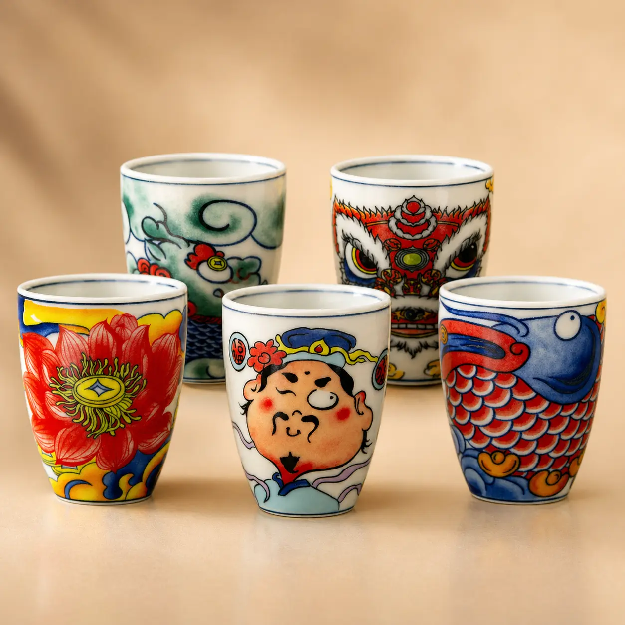 Hand-Painted Dragon Koi Fish Ceramic Teacup Traditional Chinese Porcelain Tea Bowl Zen Aesthetic Master Cup For Tea Lovers Unique Gift For Home Office Party Supplies