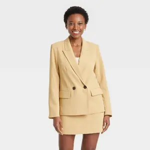Women's Signature Crepe Slim Fit Blazer - A New Day™ | Tan